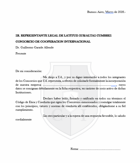 Solicitud de incorporación